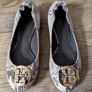 Tory Burch Snake Skin Reva Ballet Flat